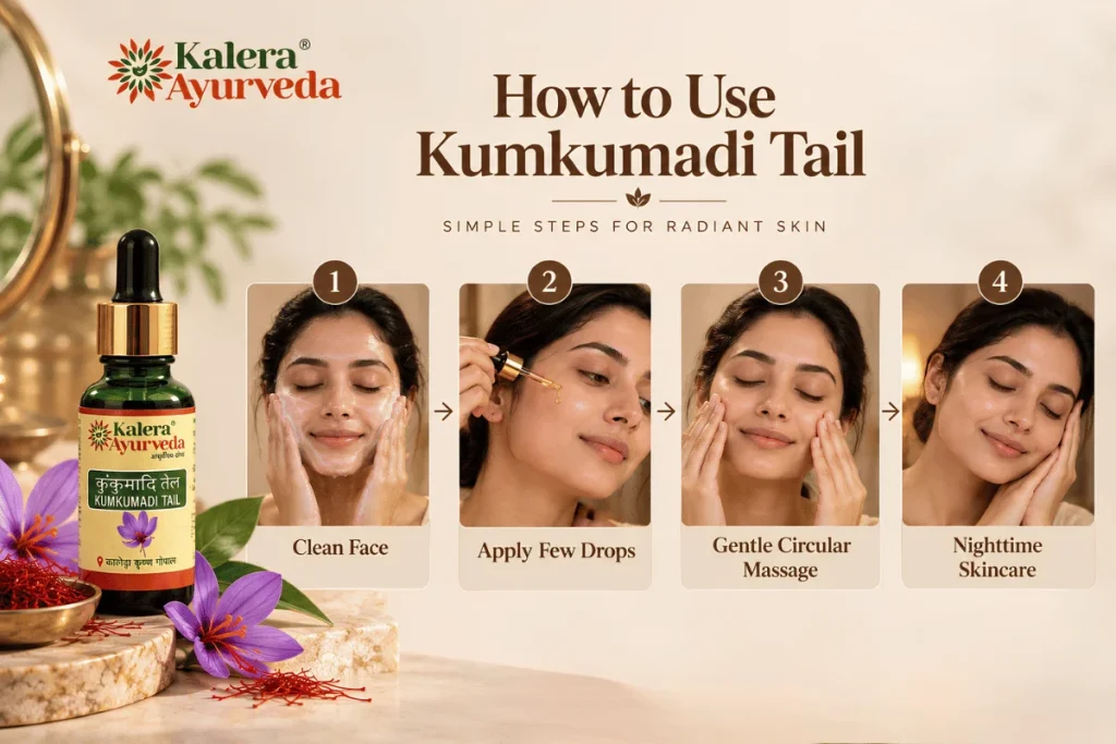 How to Apply Kumkumadi Tail on Face