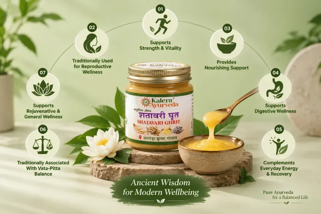 Shatavari Ghrit Ayurvedic Wellness Infographic 1