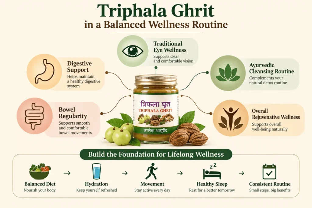 Triphala Ghrit benefits for digestion eyes and Ayurvedic wellness